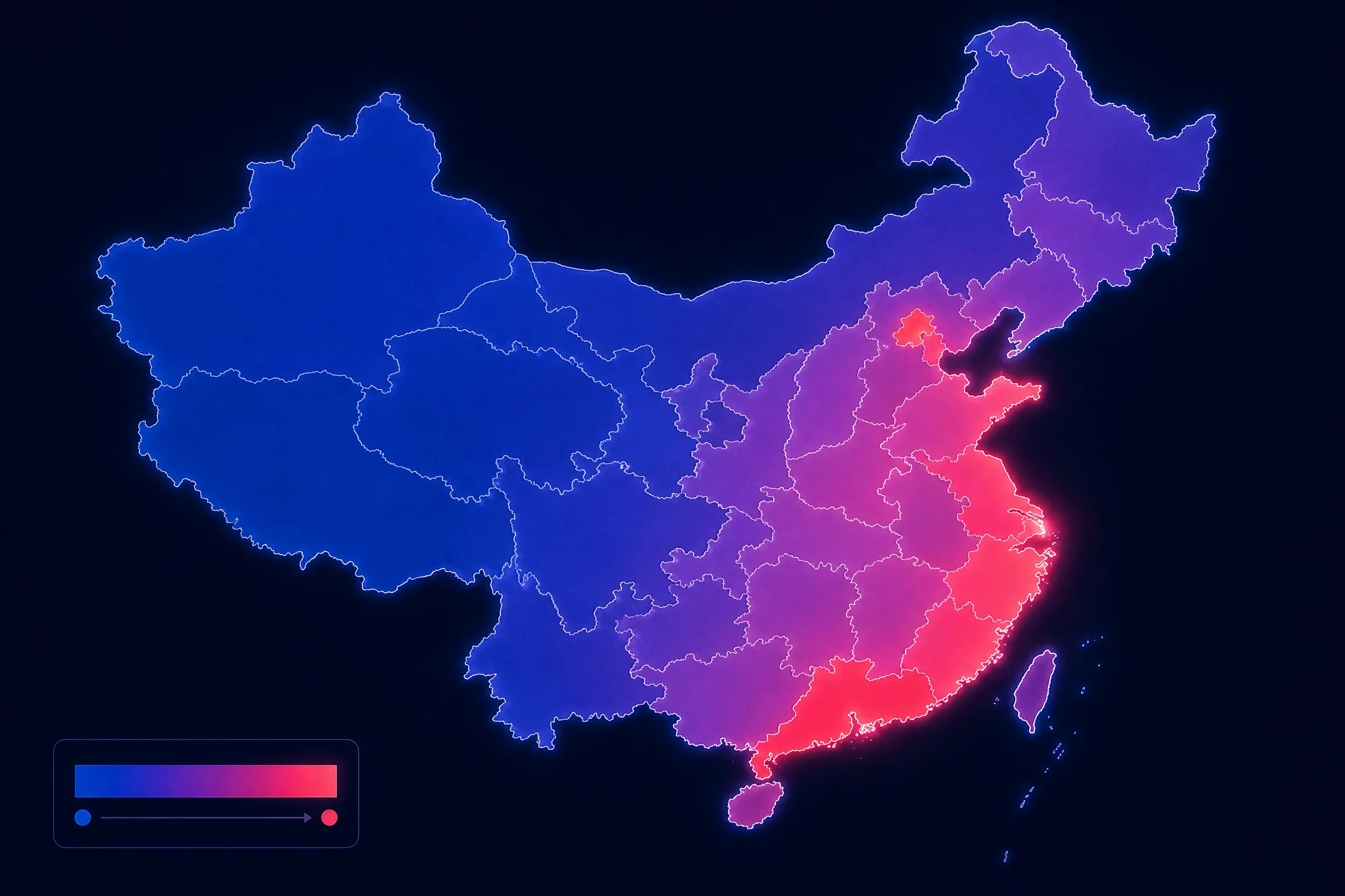 网红黑料中国地域关注度热力分布图